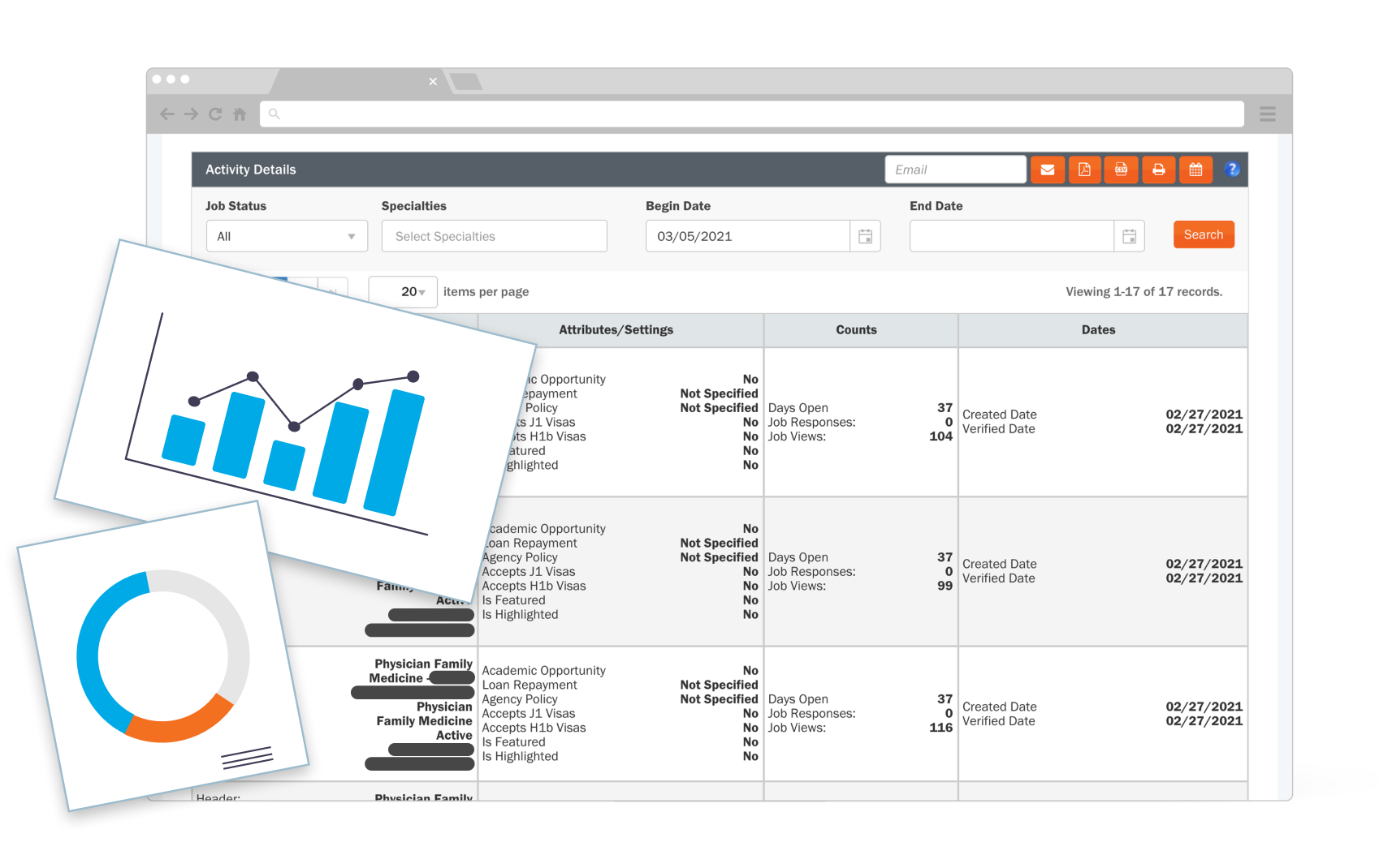 analytics and budget management dashboard screen with charts